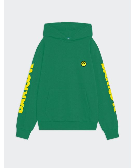 Barrow Green Cotton Hoodie With Logo for men