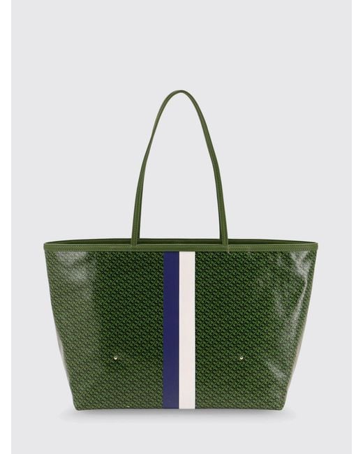 Tory Burch Green Racer Tote Bag