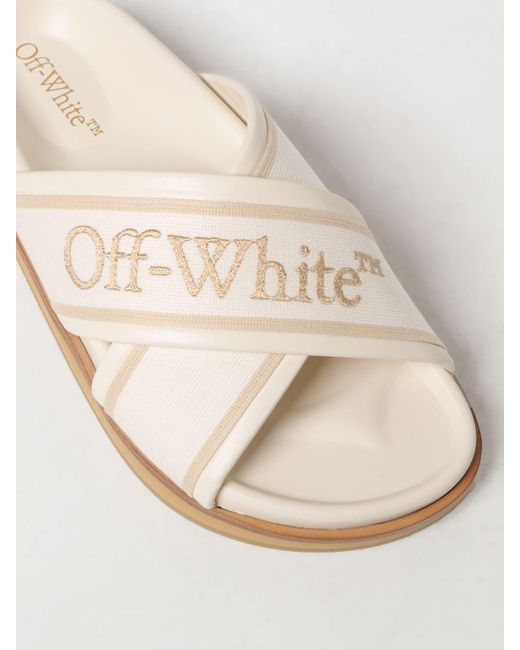 Off- sandales à enfiler légères blanc cassé à brides entrecroisées Off-White c/o Virgil Abloh en coloris Natural