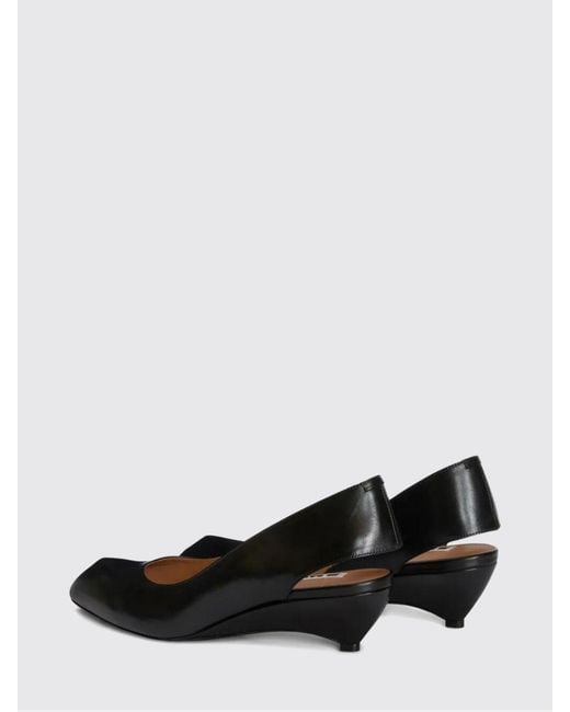 Jil Sander Black Leather Slingback