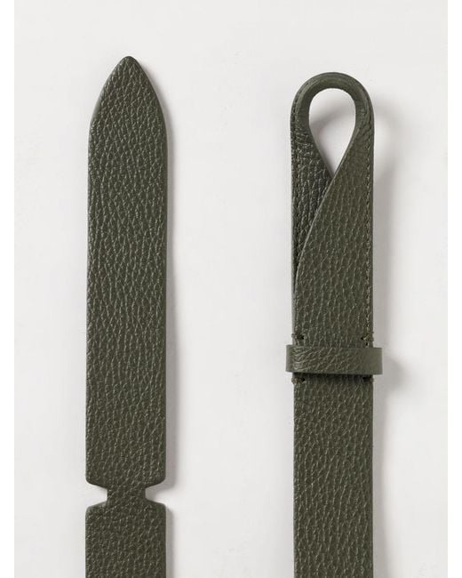 Orciani Green Nobuckle Hammered Leather Belt for men
