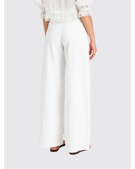 Twinset White Cotton Denim Flared Jeans