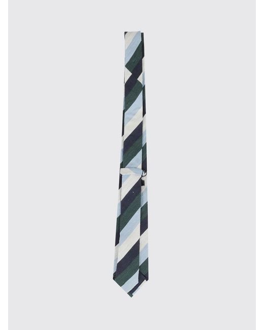 Tagliatore White Striped Silk Tie for men