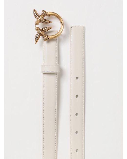 Pinko Natural Love Birds Leather Belt