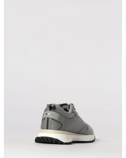 Boss White Mesh And Rubber Sneakers for men