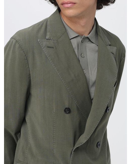Boglioli Green Virgin Wool And Cashmere Double-Breasted Blazer for men