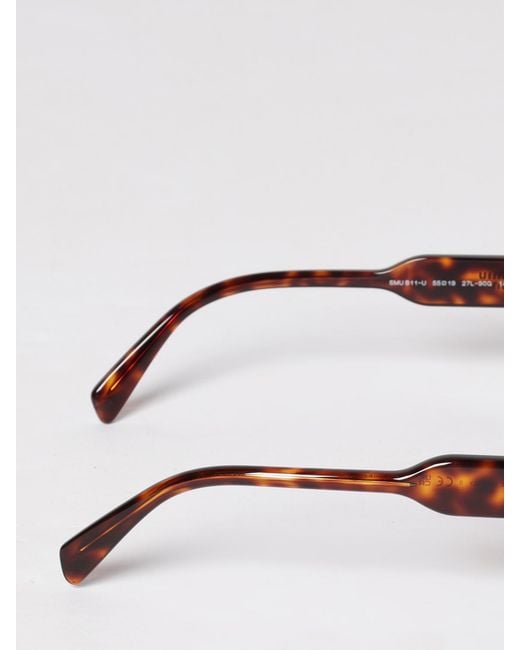 Miu Miu Multicolor Triangular Frame Acetate Sunglasses With Contrast Logo