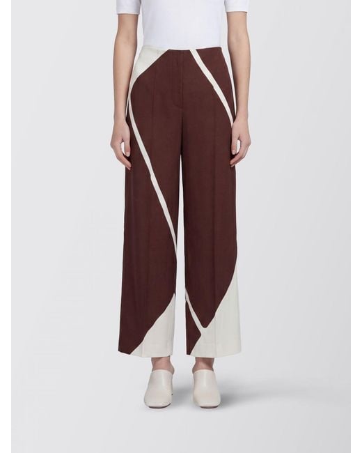 Alberta Ferretti Purple Printed Viscose Palazzo Trousers