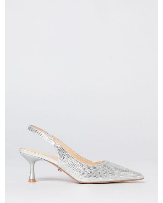 Twentyfourhaitch White Phuket Rhinestone Fabric Slingback