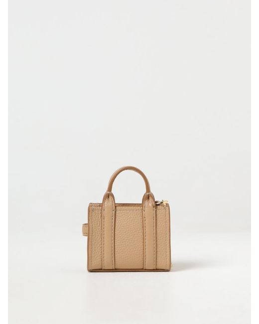 Marc Jacobs Natural The Nano Tote Bag Grained Leather Keychain