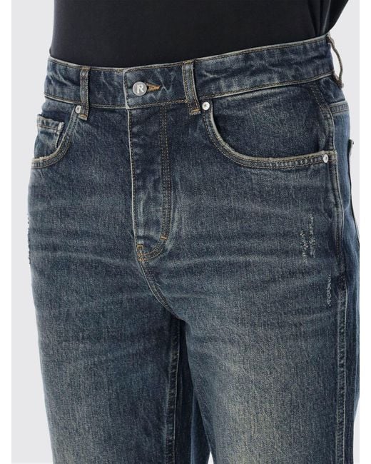 Represent Blue Straight Stretch Jeans for men