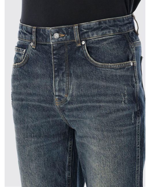 Represent Blue Straight Stretch Jeans for men