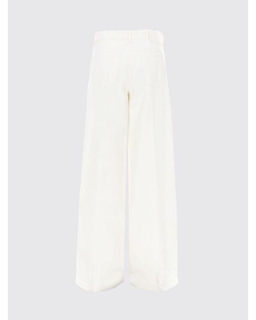 PT Torino White Wide Leg Cotton Denim Jeans
