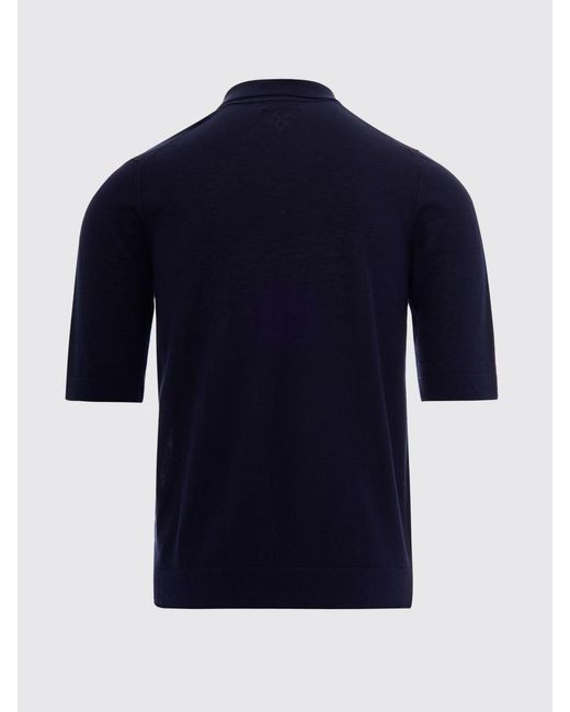 Ballantyne Blue Knitted Polo Shirt for men