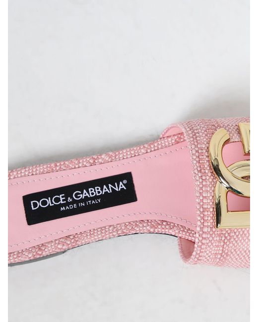Dolce & Gabbana Pink Flache sandalen