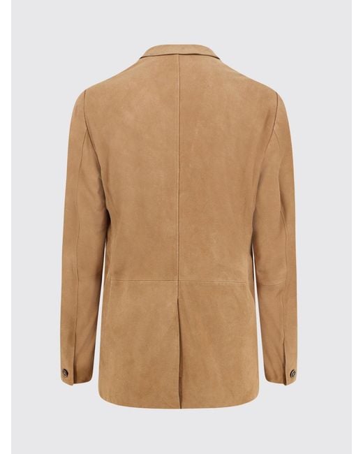 Boss Natural Single-Breasted Suede Blazer for men