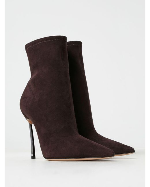 Casadei Brown Flat Ankle Boots