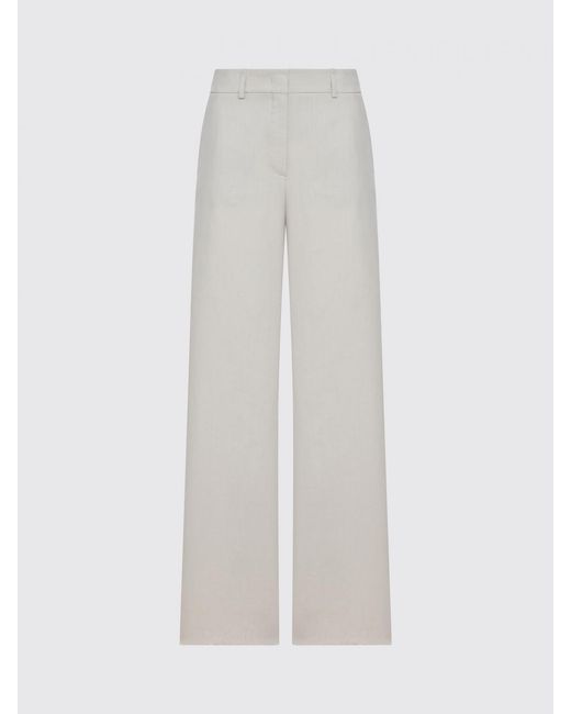 Giorgio Armani Gray Wide Leg Linen Trousers
