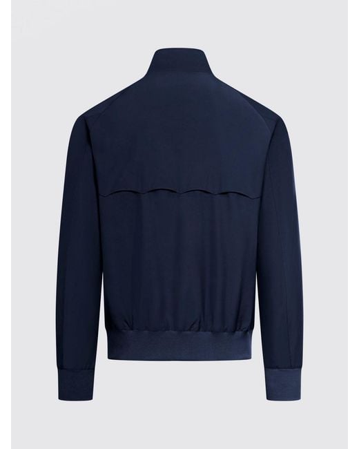 Baracuta Blue Cotton Blend Bomber Jacket for men