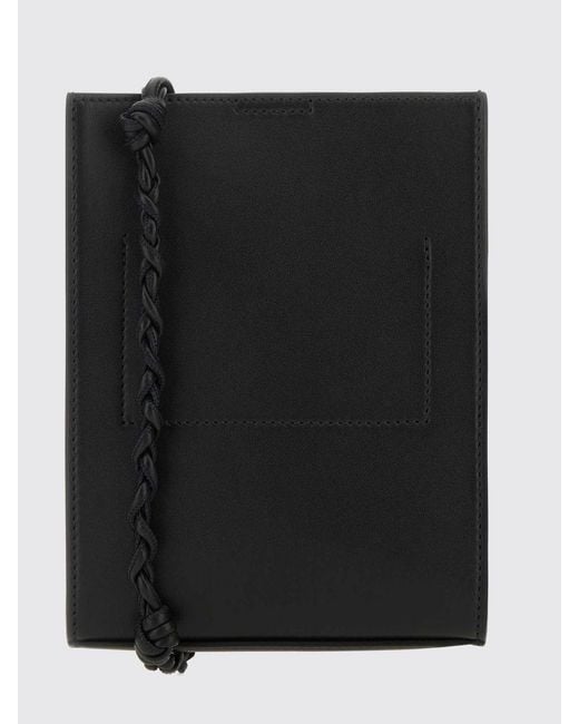 Jil Sander Black Tangle Leather Shoulder Bag for men