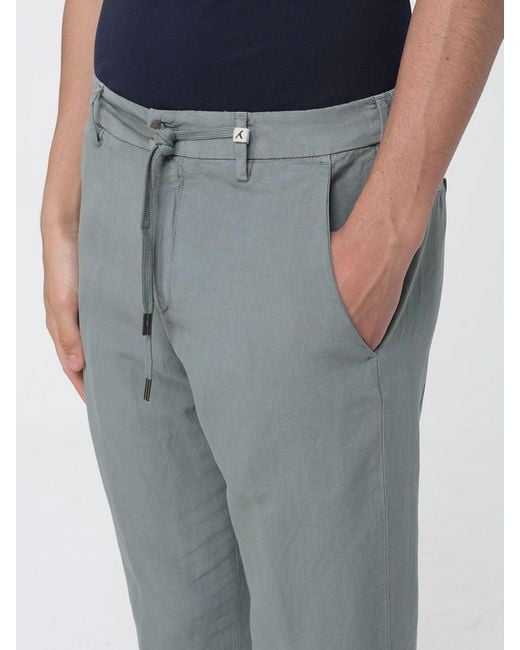 Myths Blue Linen Blend Drawstring Trousers Pt Torino for men