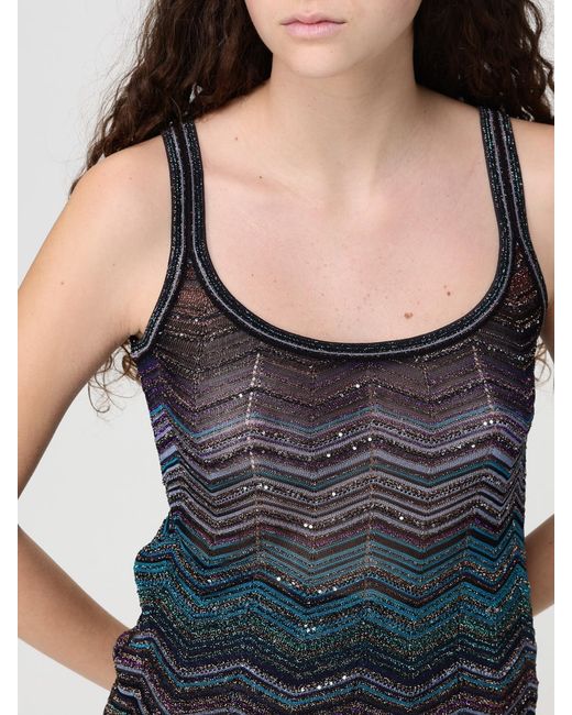 Missoni Blue Zigzag Lurex Viscose Knit
