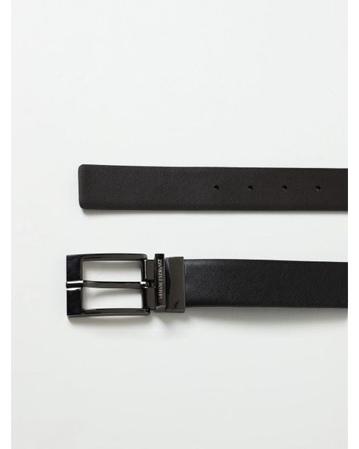 Cintura reversibile in pelle di Armani Exchange in Black da Uomo