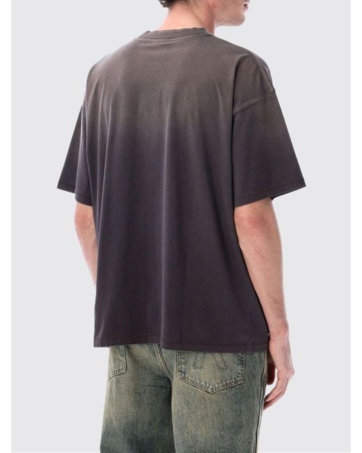 Represent Gray Cotton Crew-Neck T-Shirt With Logo for men