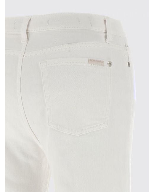 7 For All Mankind White Flared Stretch Denim Jeans