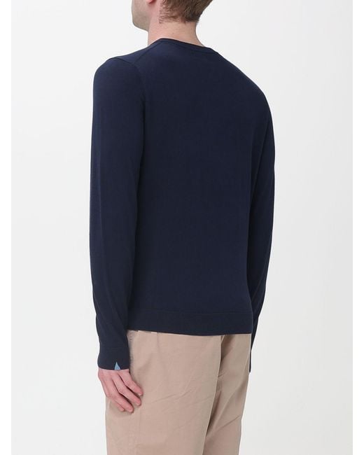 Sun 68 Blue Cotton Crew Neck Pullover for men