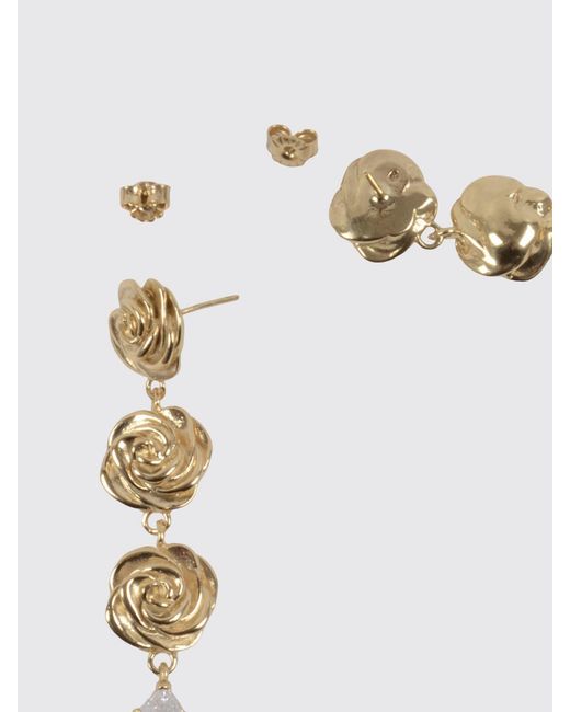 Magda Butrym White Flower-Shaped Dangle Earrings