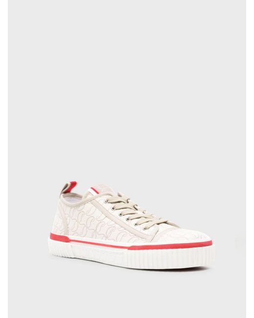 Sneakers in cotone con logo jacquard di Christian Louboutin in Pink da Uomo