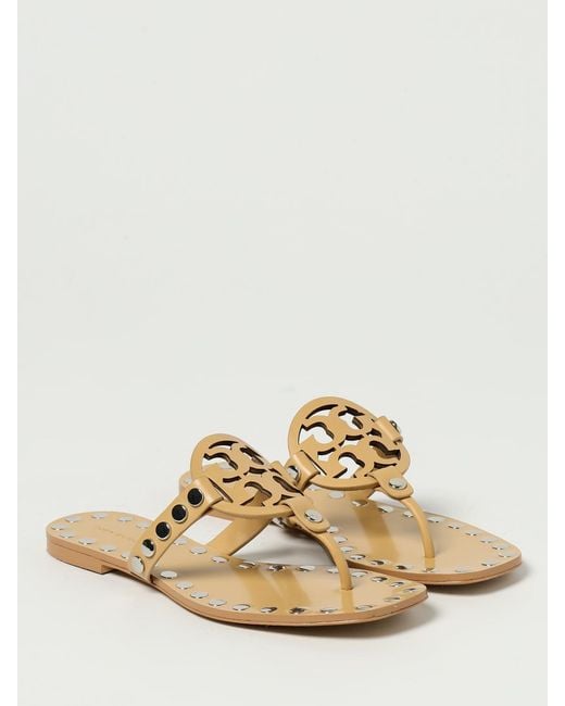 Tory Burch Natural Flat Sandals