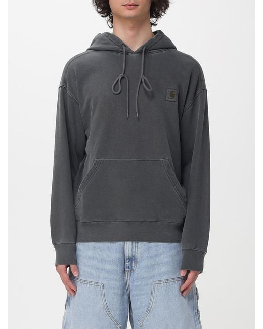 Carhartt Gray Cotton Logo Hoodie for men