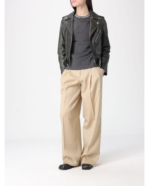 Golden Goose Deluxe Brand Natural Tailored Wide Leg Trousers