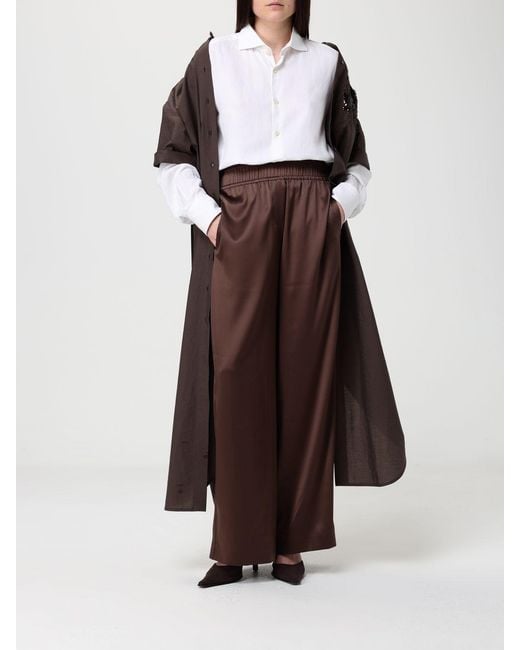 Brunello Cucinelli Brown Silk Jogging Trousers
