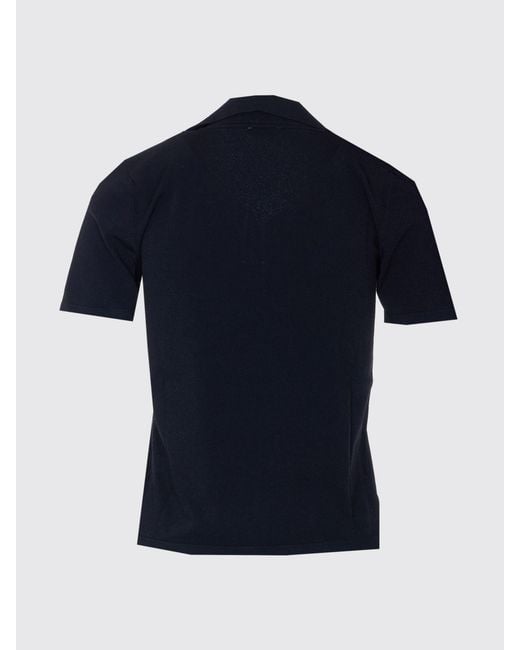 Roberto Collina Blue Basic Viscose Blend Polo Shirt