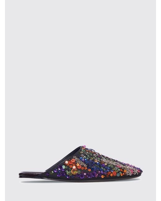 Dries Van Noten White Satin Mules With Embroidered Sequins And Beads