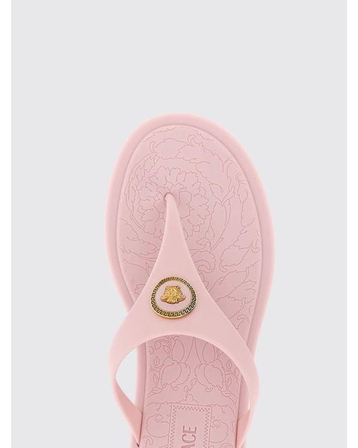 Versace Pink La Medusa Rubber Flip Flops