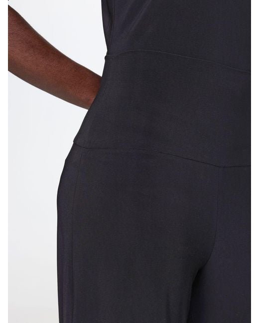 Norma Kamali Black Jersey Straight Trousers