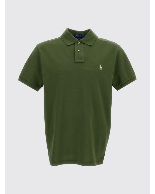 Polo Ralph Lauren Green Cotton Polo Shirt With Pony Logo for men