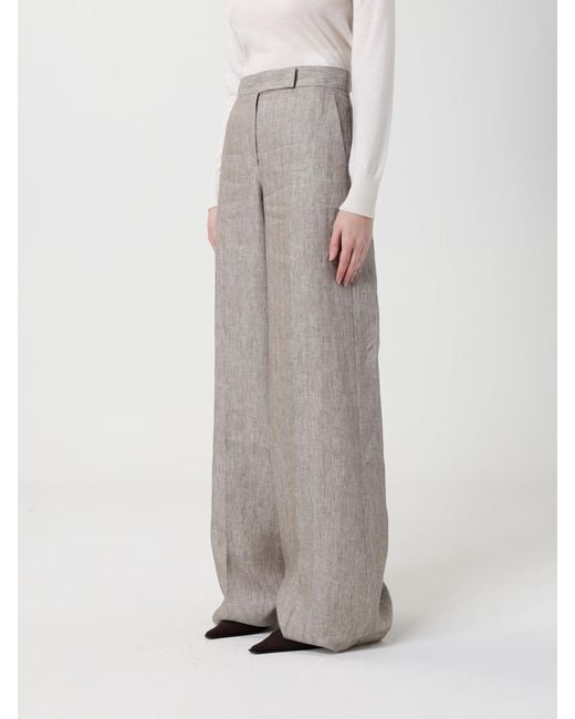 Max Mara Gray Deserto Linen Palazzo Trousers