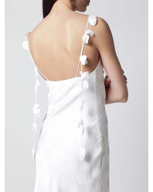 ROTATE BIRGER CHRISTENSEN White Crêpe Midi Dress With Appliqués