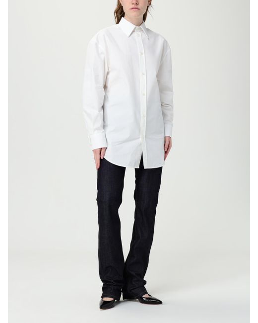 Saint Laurent White Oversized Poplin Shirt
