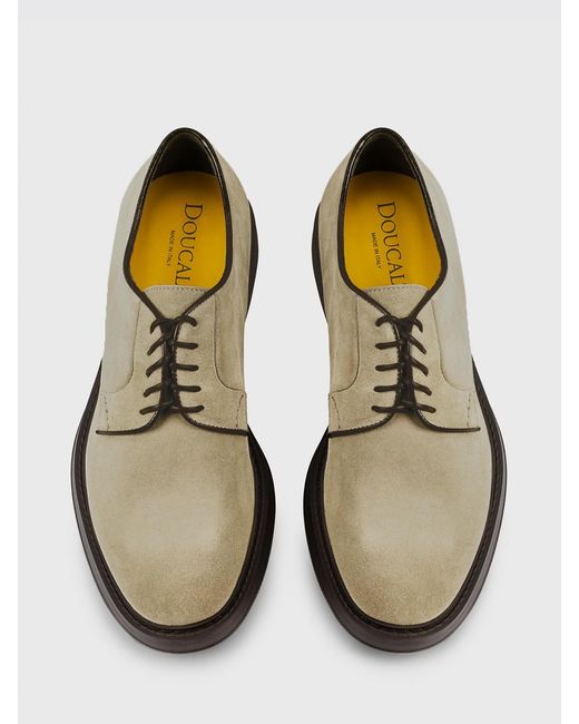 Doucal's White Suede Derby Shoes for men