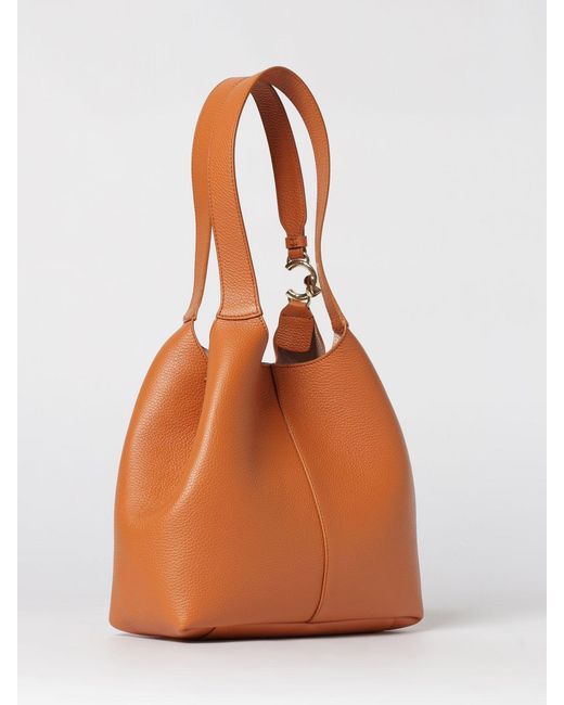 Coccinelle Orange C-Me Easy Hammered Leather Bag