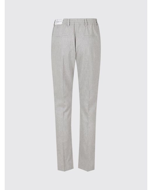 Eleventy Gray Slim-Fit Wool And Cashmere Trousers With Drawstring Waist