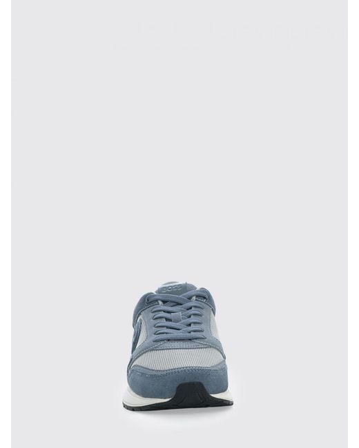 Boss Blue Mesh And Suede Sneakers for men