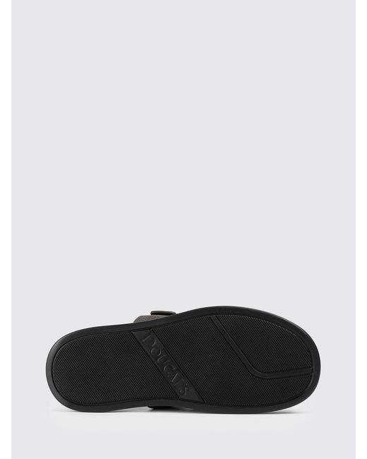 Doucal's Black Grained Leather Sandals for men