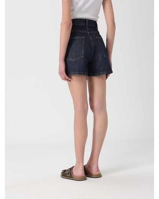 Fendi Blue Cotton Denim Shorts
